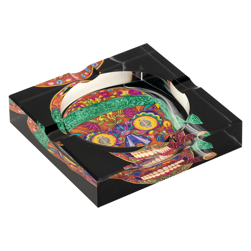 Crystal Ashtray | Calavera Skull Print - Calavera Skull