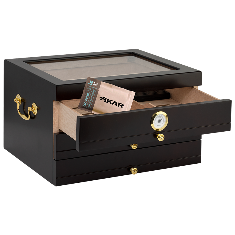 Humidor Supreme The Palermo Mahogany Humidor w/ 5 - Xikar-Boveda 84% Seasoning Packs