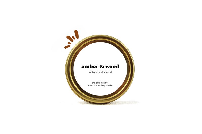 Amber & Wood Soy Candle Tin
