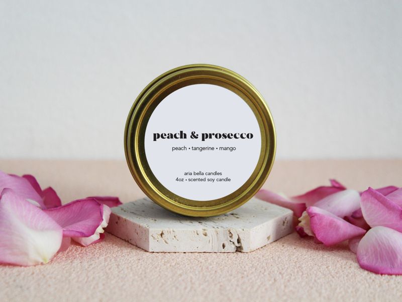 Peach and Prosecco Candle Tin