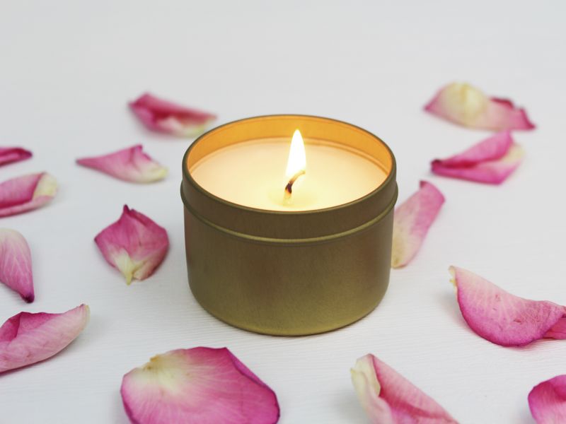 Peach and Prosecco Candle Tin