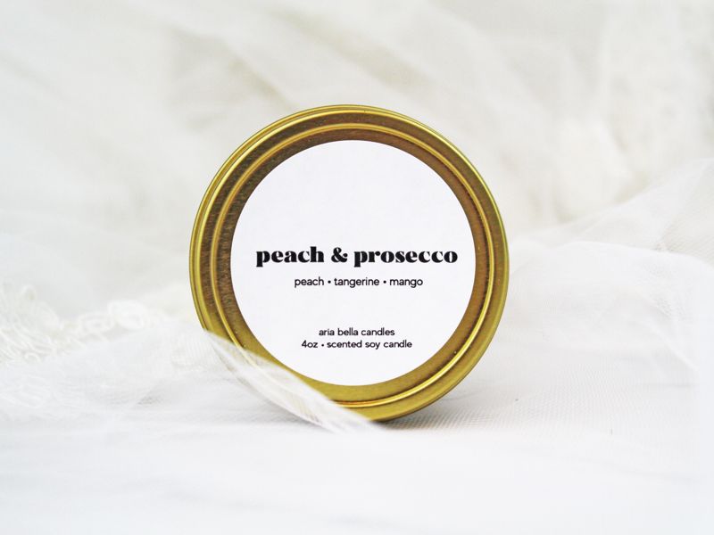 Peach and Prosecco Candle Tin