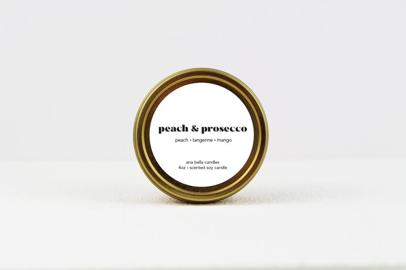 Peach and Prosecco Candle Tin