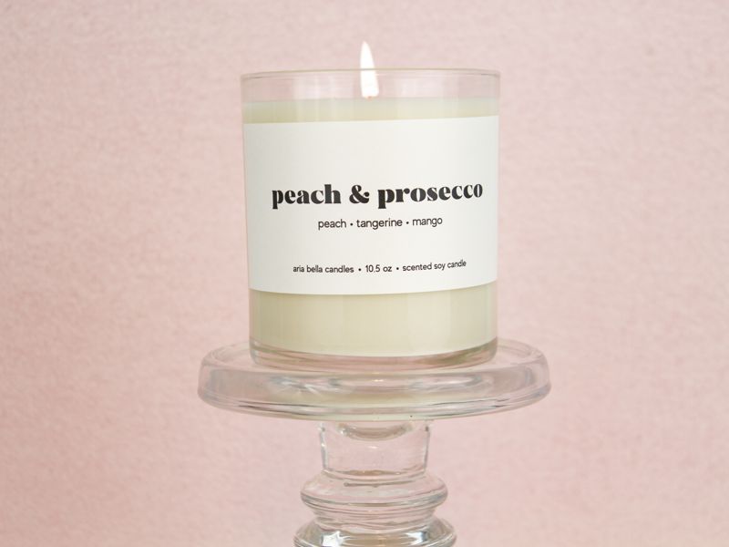 Peach and Prosecco Soy Candle