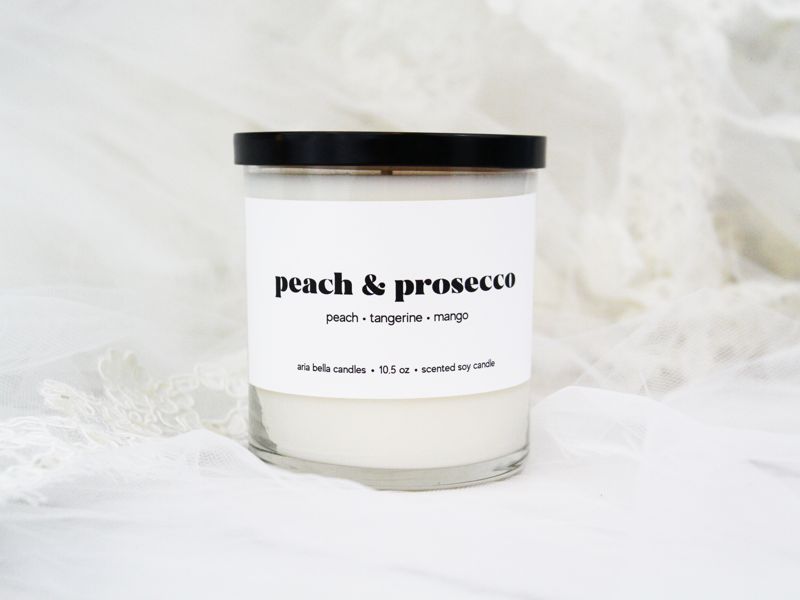 Peach and Prosecco Soy Candle