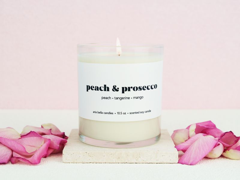 Peach and Prosecco Soy Candle
