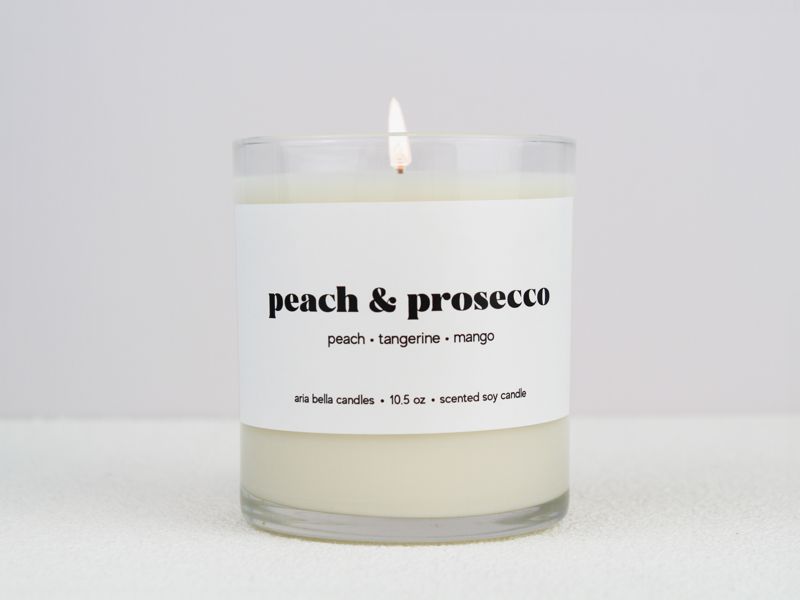 Peach and Prosecco Soy Candle