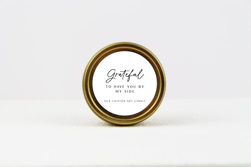 Grateful To Have You By My Side Soy Candle Gift (4oz Gold Travel Tin)