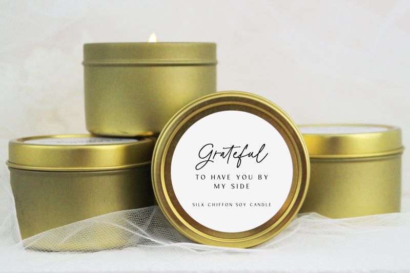 Grateful To Have You By My Side Soy Candle Gift (4oz Gold Travel Tin)
