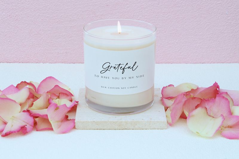 Grateful To Have You By My Side Soy Candle Gift (4oz Gold Travel Tin)