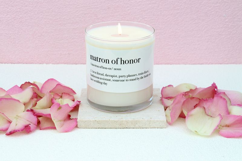 Matron of Honor Definition Soy Candle Gift (4oz Gold Travel Tin)