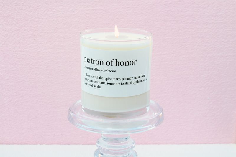 Matron of Honor Definition Soy Candle Gift (4oz Gold Travel Tin)