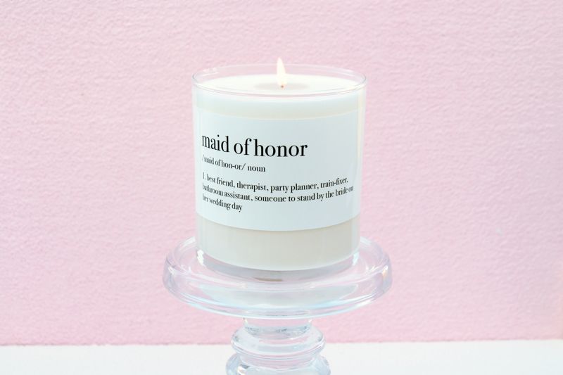 Maid of Honor Definition Soy Candle Gift (4oz Gold Travel Tin)