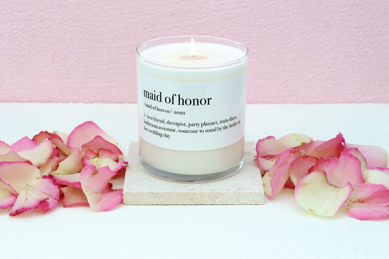 Maid of Honor Definition Soy Candle Gift (4oz Gold Travel Tin)