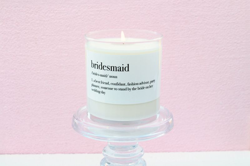 Bridesmaid Definition Soy Candle Gift (4oz Gold Travel Tin)