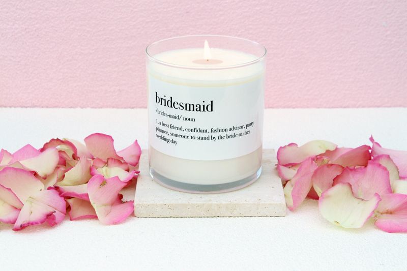 Bridesmaid Definition Soy Candle Gift (4oz Gold Travel Tin)