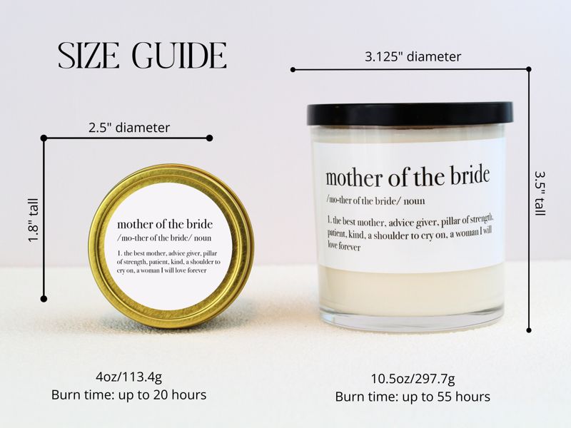 Mother of the Bride Definition Soy Candle Gift (4oz Gold Travel Tin)