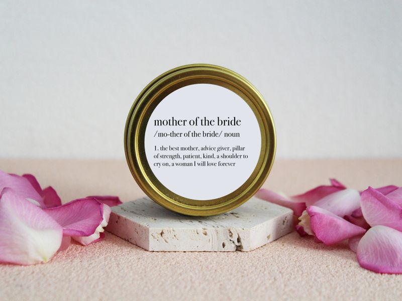 Mother of the Bride Definition Soy Candle Gift (4oz Gold Travel Tin)