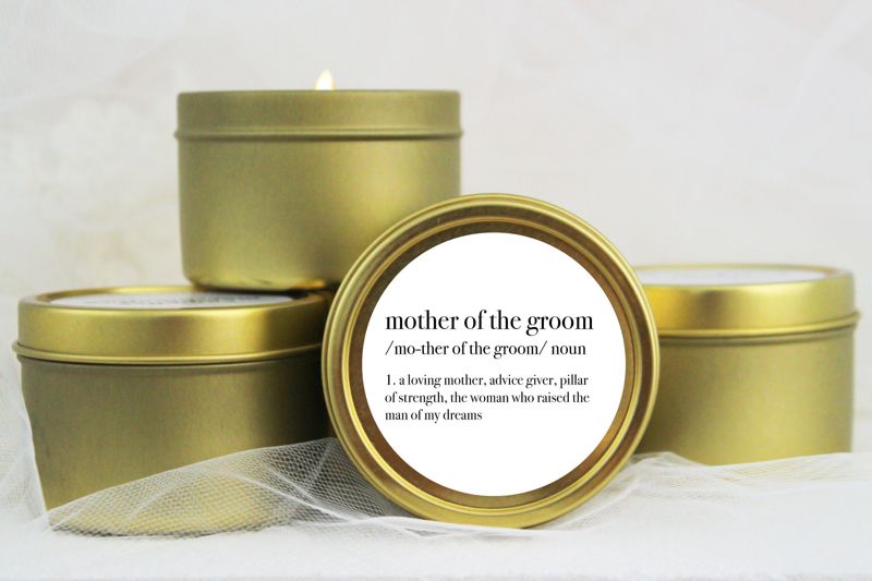 Mother of the Groom Definition Soy Candle Gift (4oz Gold Travel Tin)