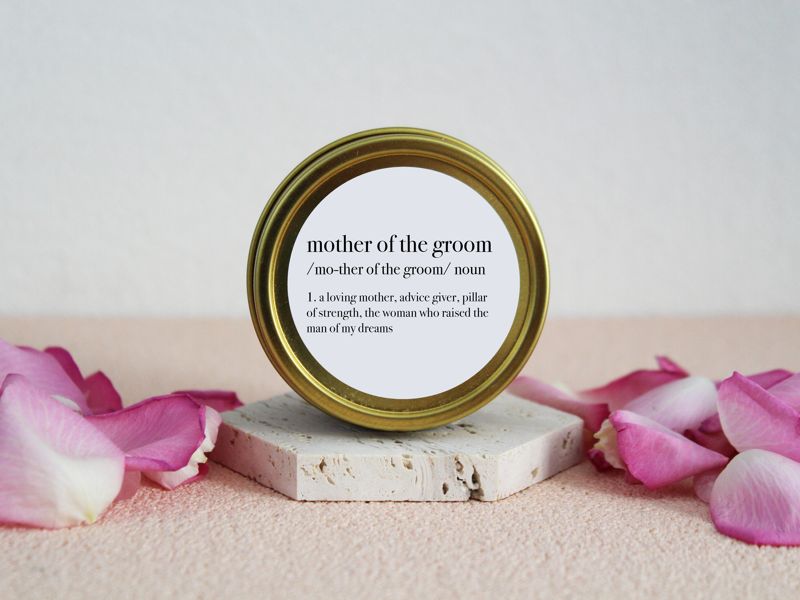 Mother of the Groom Definition Soy Candle Gift (4oz Gold Travel Tin)