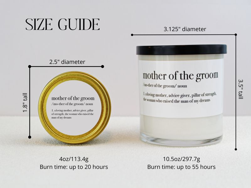 Mother of the Groom Definition Soy Candle Gift (4oz Gold Travel Tin)