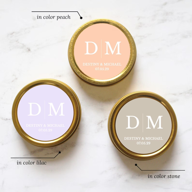 Initials of Love Candle Wedding Favors