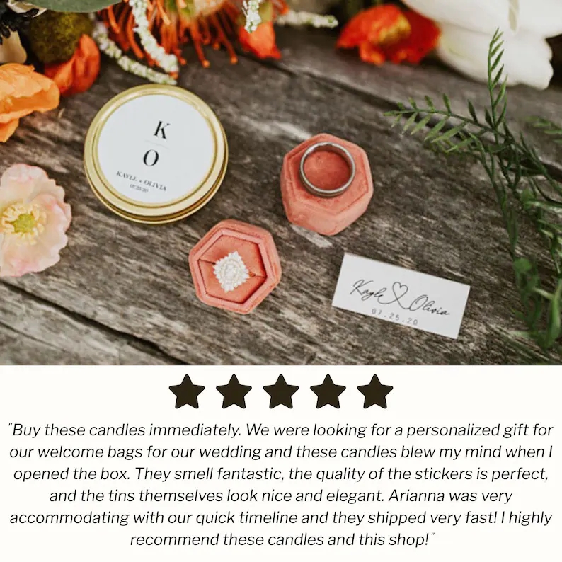 Classic Initials Candle Wedding Favors