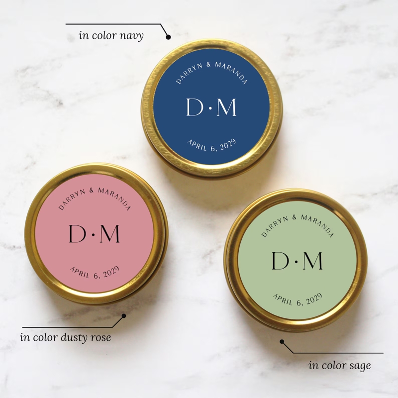 Personalized Wedding Candle Favors for Guests
