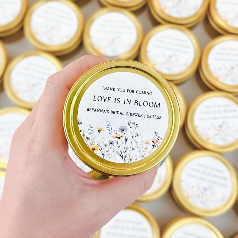 Love is in Bloom Bridal Shower Candle Favors