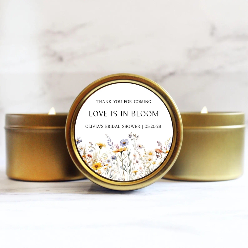 Love is in Bloom Bridal Shower Candle Favors