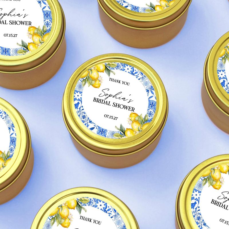 Lemon Theme Bridal Shower Candle Favors | Amalfi Coast