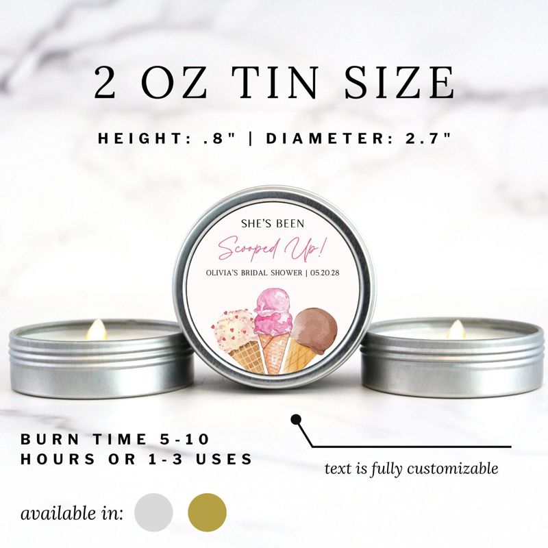 She's Been Scooped Up Bridal Shower Candle Favors