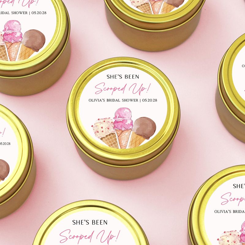 She's Been Scooped Up Bridal Shower Candle Favors