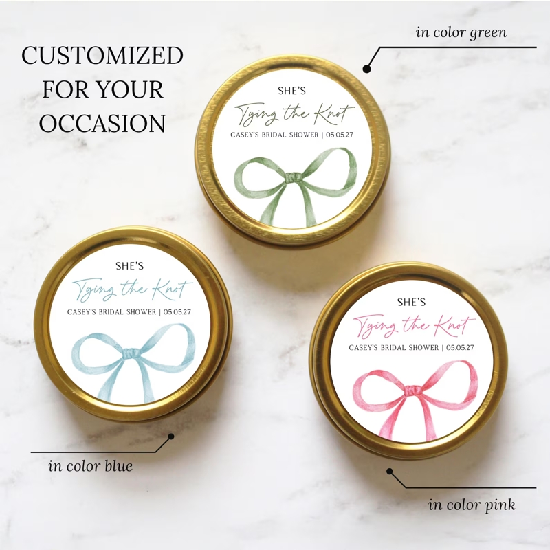 She's Tying the Knot Bridal Shower Candle Favors