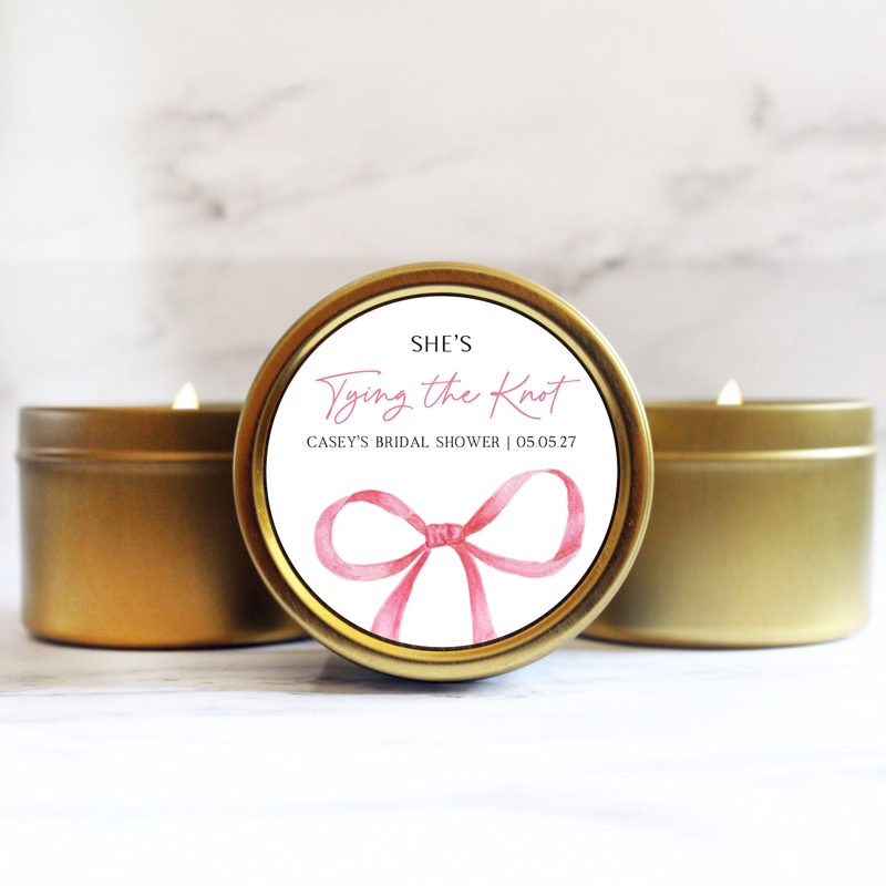 She's Tying the Knot Bridal Shower Candle Favors