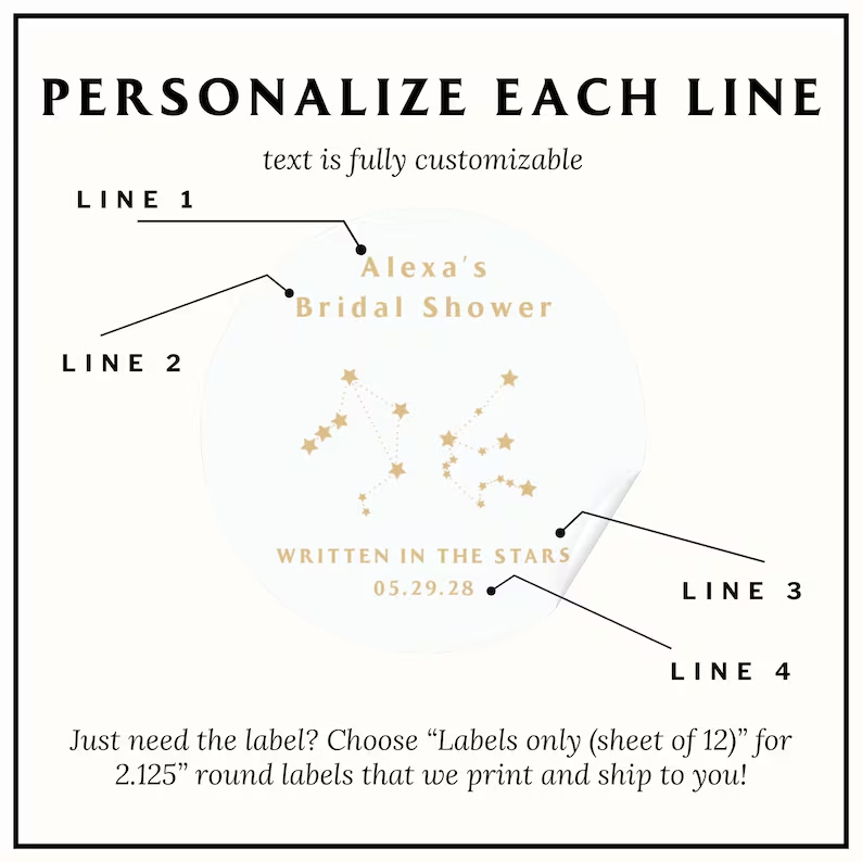 Written in the Stars Bridal Shower Candle Favors