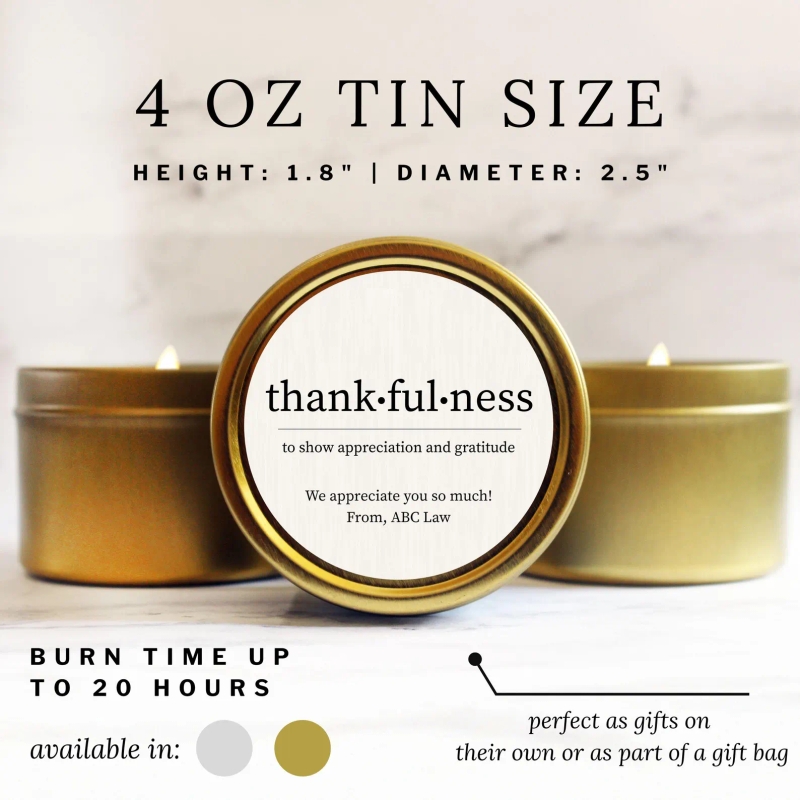 Volunteer Small Gratitude Gift Bulk Candle Appreciation for Staff