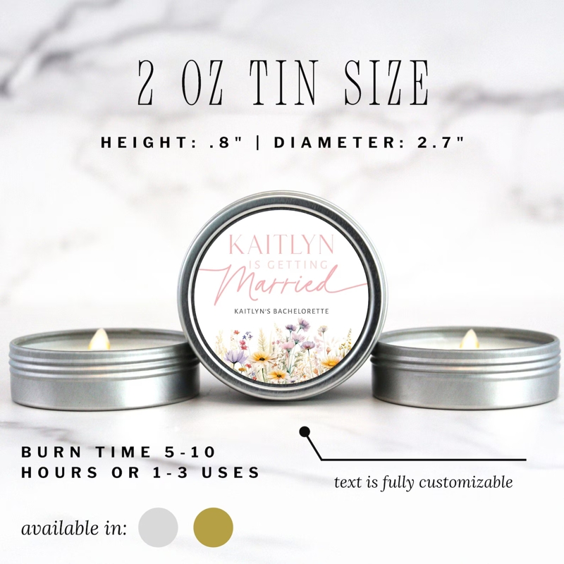 Wildflower Bridal Shower Favors Candles | Love is in Bloom