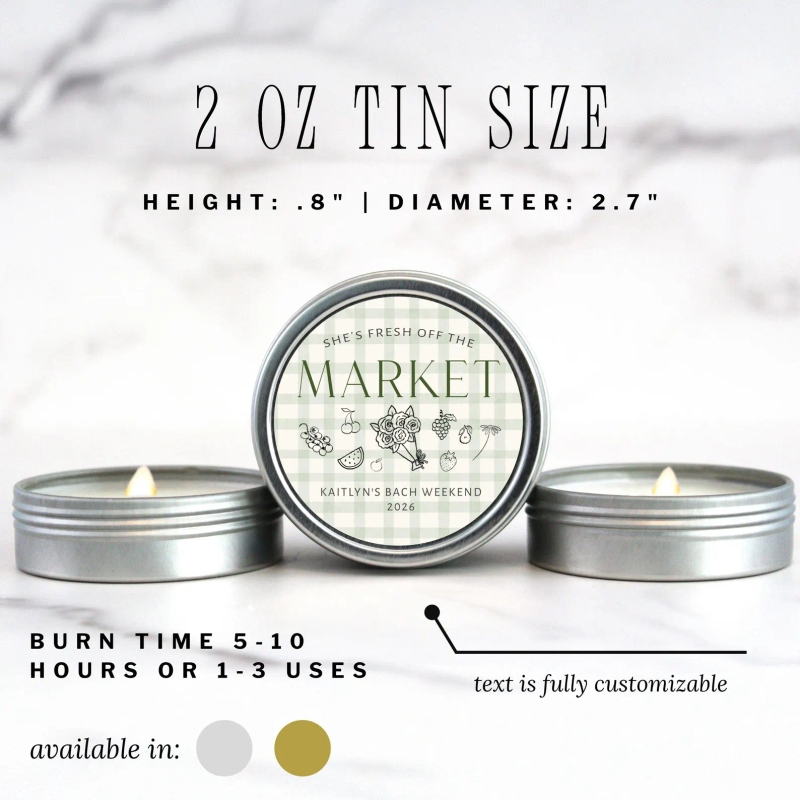 She’s Fresh Off The Market Bridal Shower Favor Candles