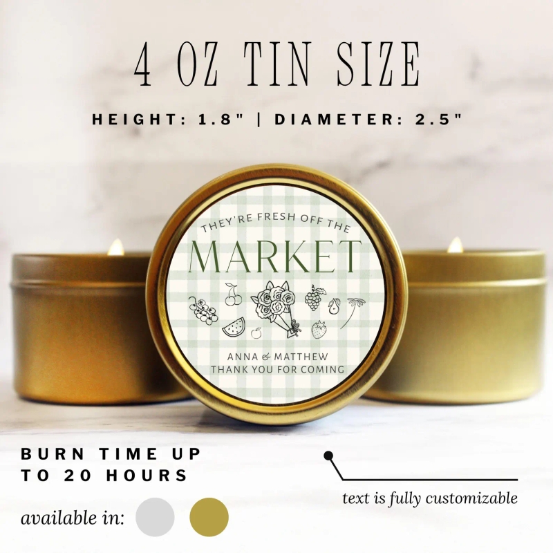 She’s Fresh Off The Market Bridal Shower Favor Candles