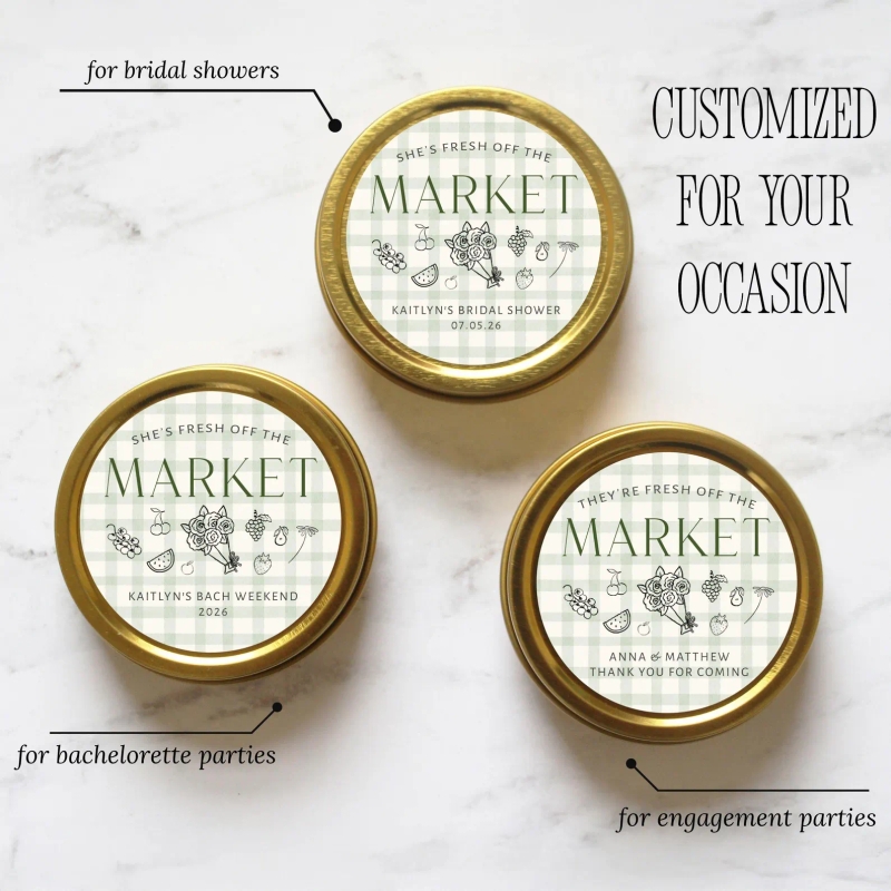 She’s Fresh Off The Market Bridal Shower Favor Candles