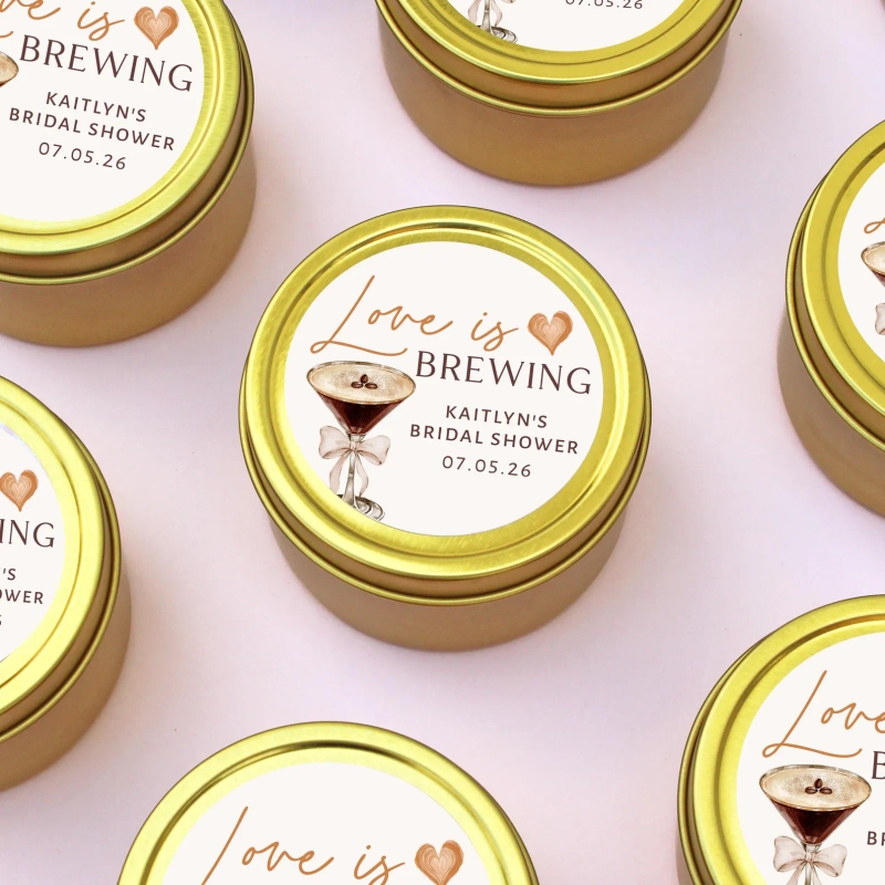 Love is Brewing Bridal Shower Favor Candle | Coffee Theme