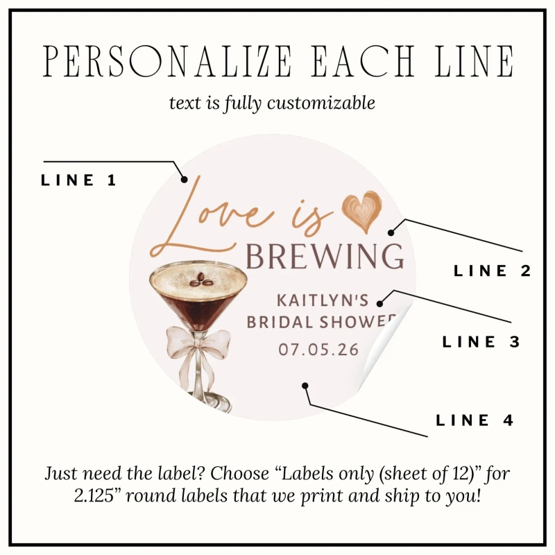 Love is Brewing Bridal Shower Favor Candle | Coffee Theme