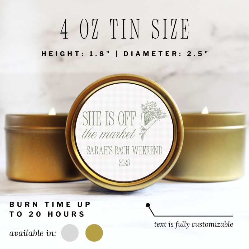 Fresh Off The Market Theme Bridal Shower Favors Candles