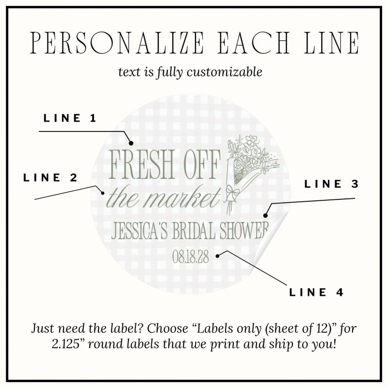 Fresh Off The Market Theme Bridal Shower Favors Candles