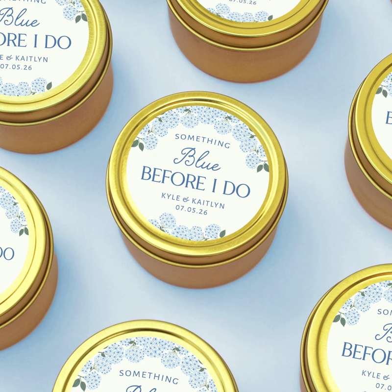 Something Blue Before I Do Bridal Shower Favor Candles