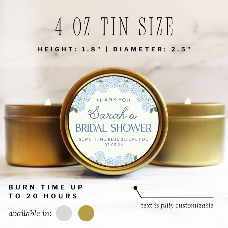 Something Blue Before I Do Bridal Shower Favor Candles