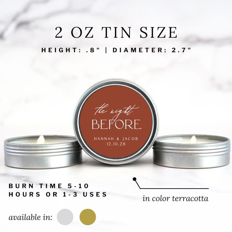 The Night Before Bulk Rehearsal Dinner Candle Wedding Favors for Guests