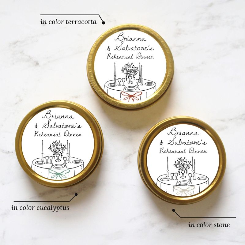 Rehearsal Dinner Candle Favor for Wedding Guest