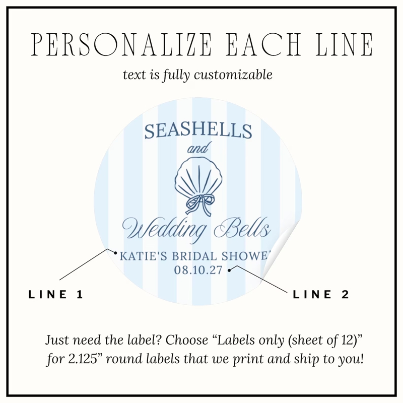 Seashells and Wedding Bells Bridal Shower Favor Candle